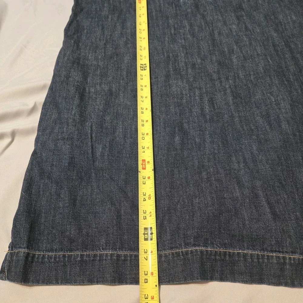 Lauren Ralph Lauren Denim Midi Shift Dress Pockets Size XL - Picture 3 of 7